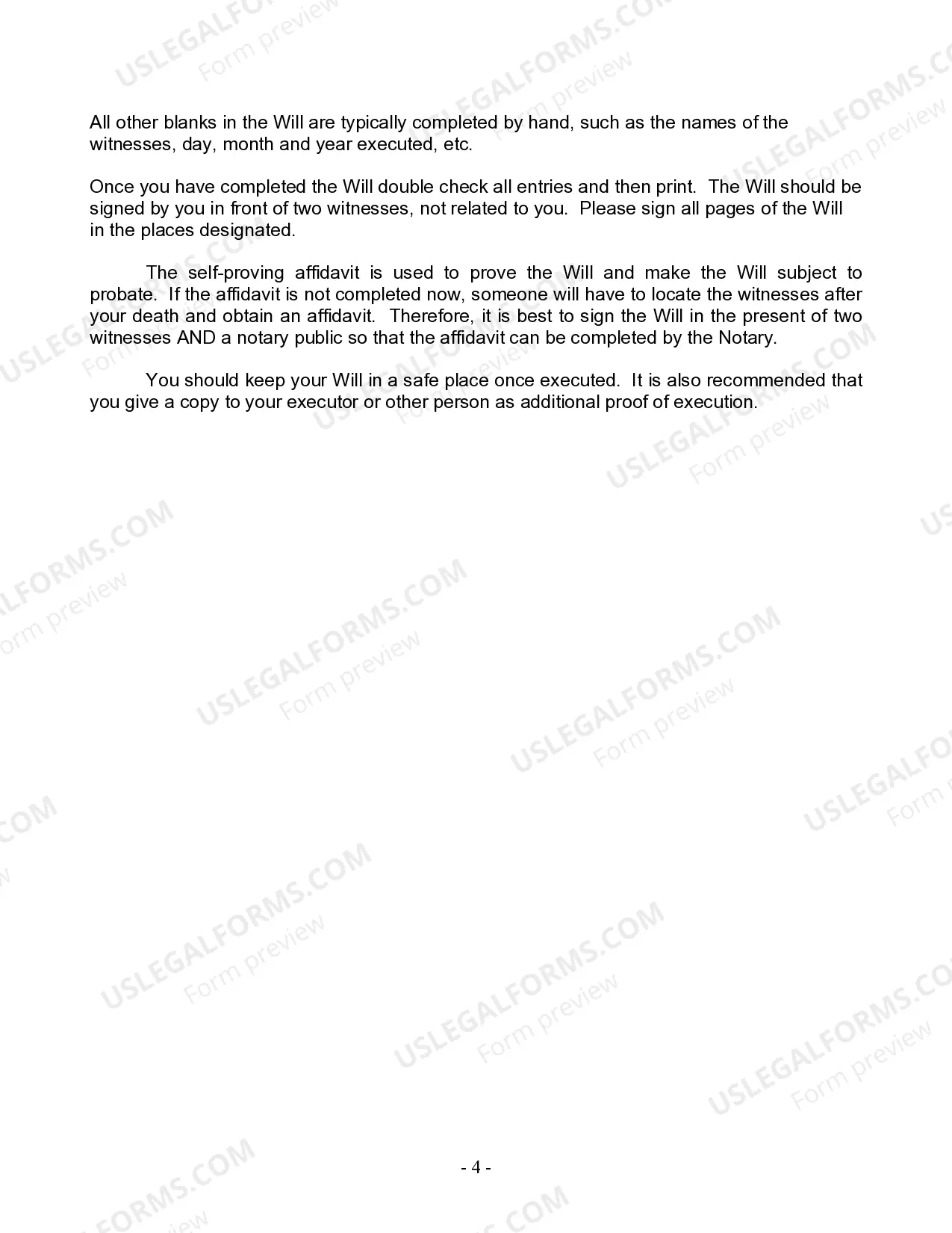 Preview Mutual Wills Package for Married Couple with Adult Children