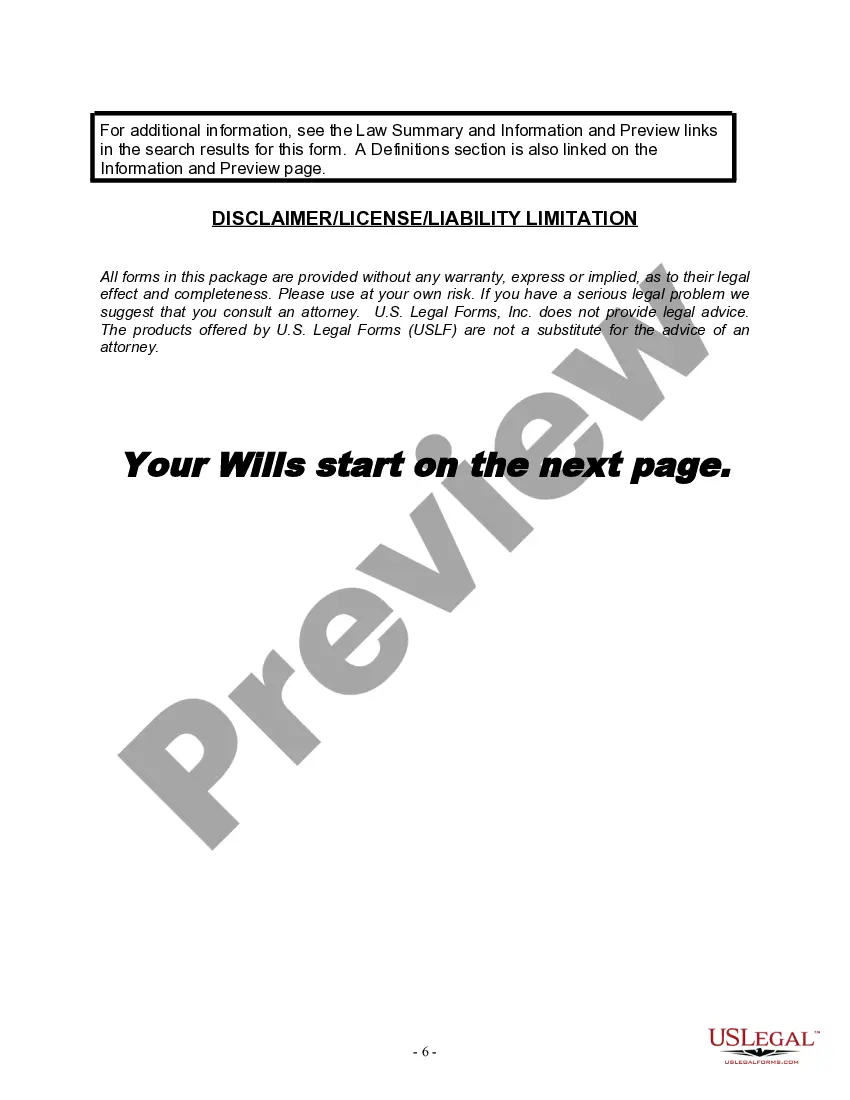 Get Mutual Wills Package for Married Couple with No Children Preview Mutual Wills Package for Married Couple with No Children