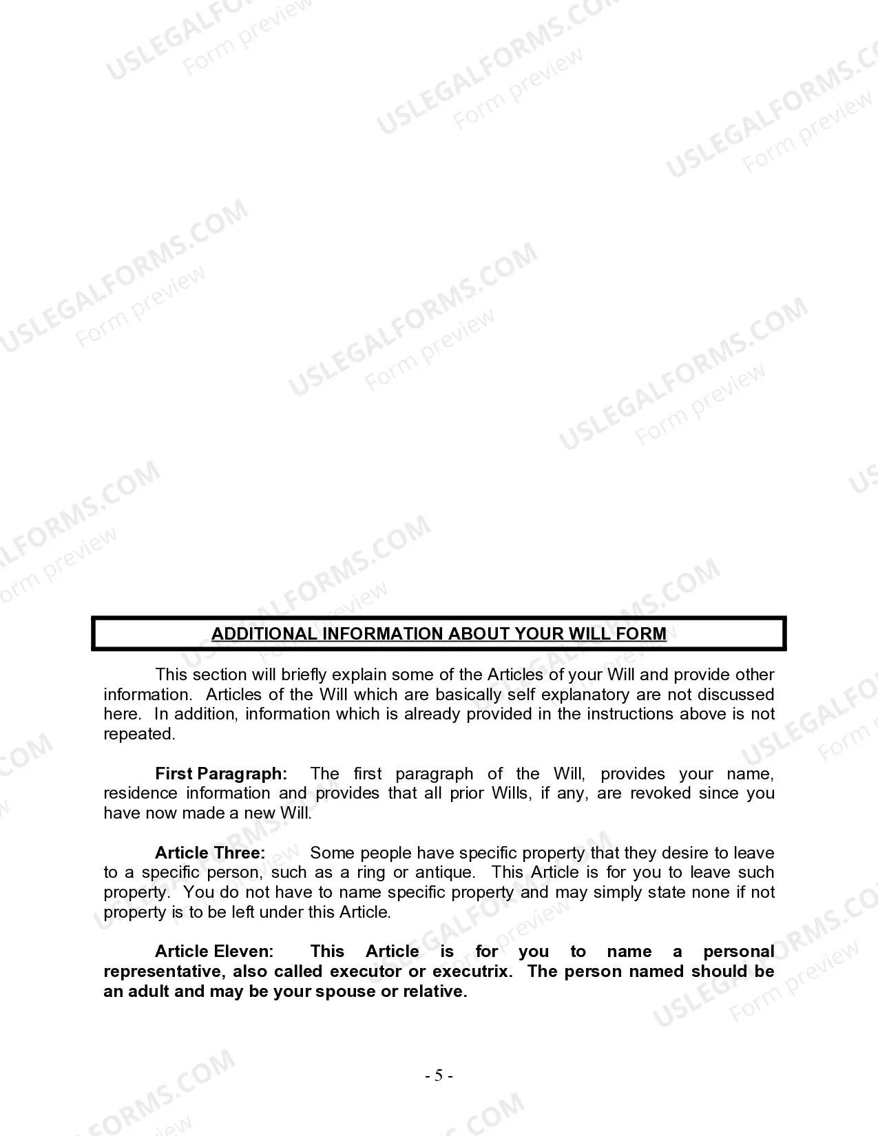 Preview Mutual Wills Package for Married Couple with Adult and Minor Children