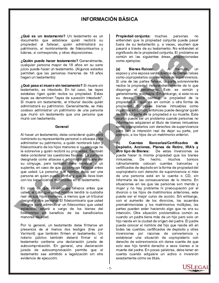 Preview Formulario de última voluntad legal para una viuda o viudo sin hijos