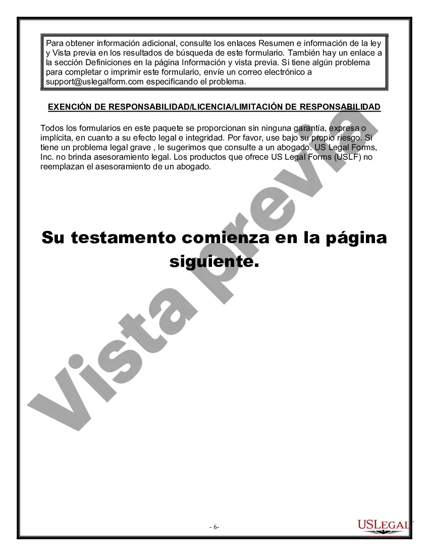 Preview Formulario de última voluntad legal para una viuda o viudo sin hijos