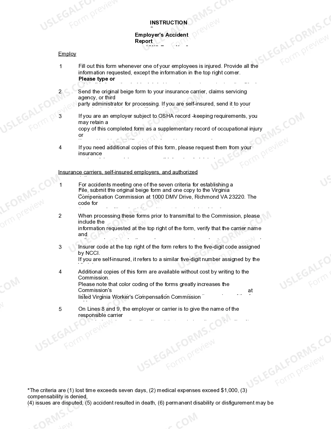 Preview Employers Accident Report for Workers' Compensation