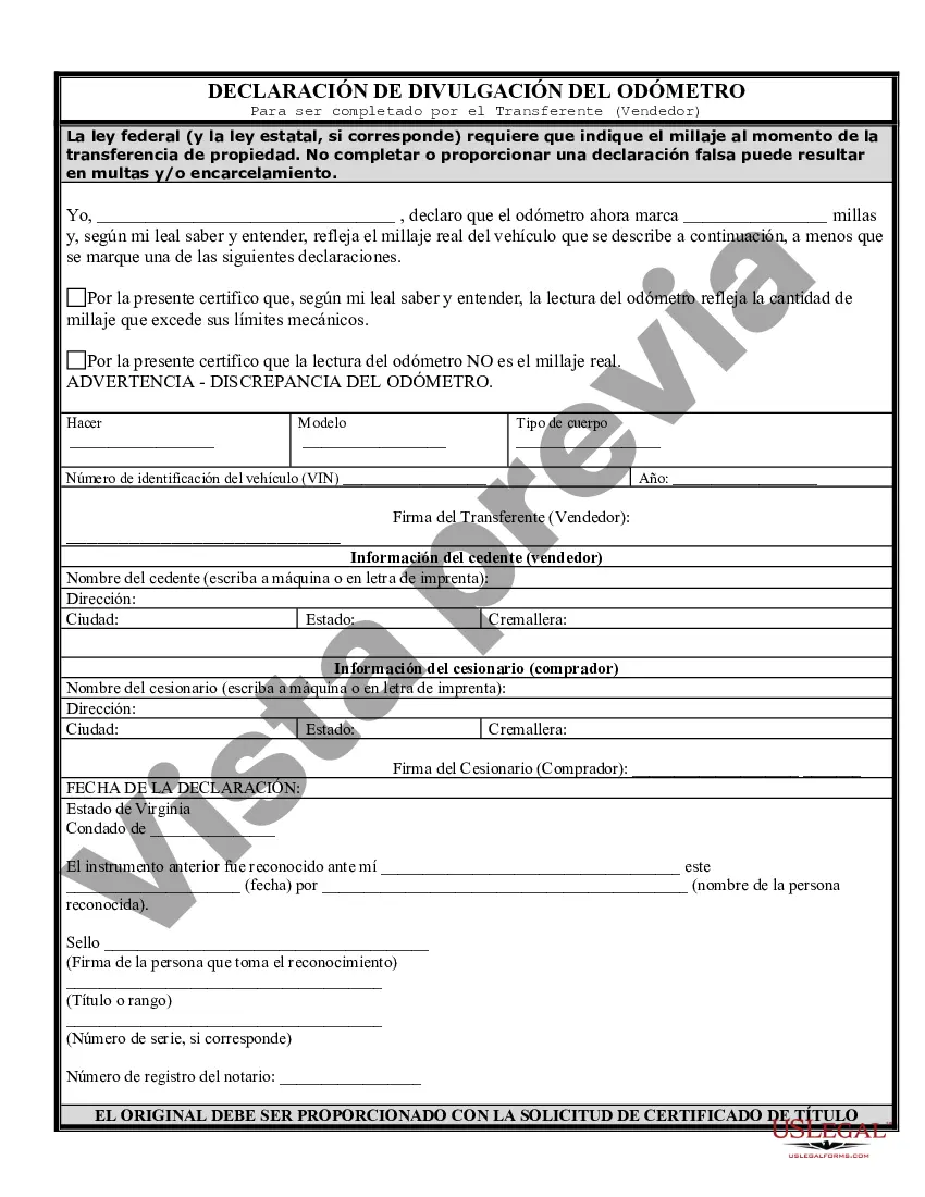 Preview Factura de venta de automóvil y estado de cuenta del odómetro para la venta tal como está