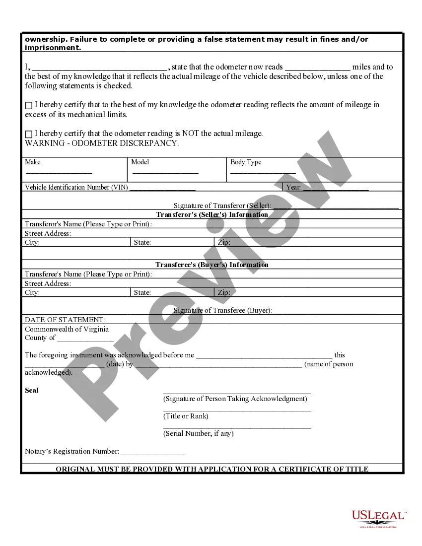 Get Bill of Sale of Automobile and Odometer Statement for As-Is Sale Preview Bill of Sale of Automobile and Odometer Statement for As-Is Sale