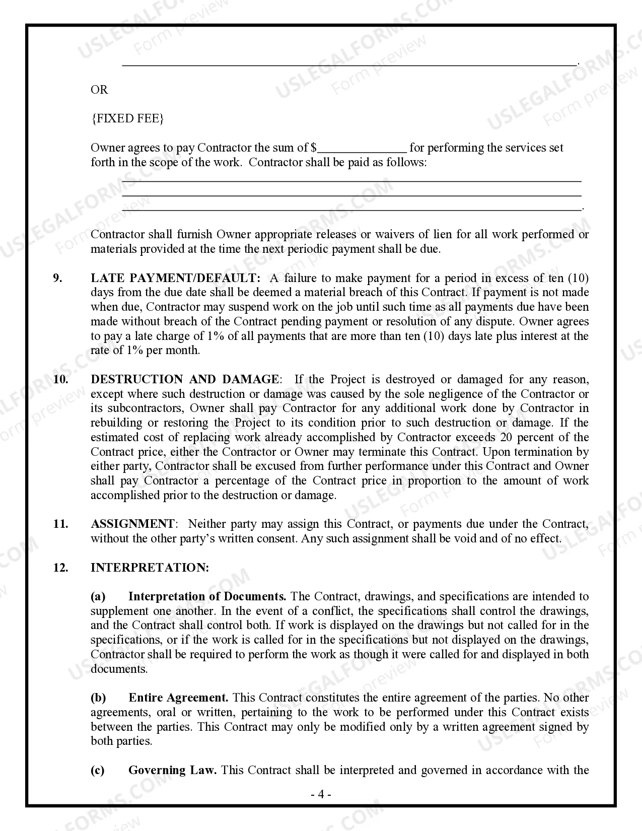 Preview Landscape Contract for Contractor