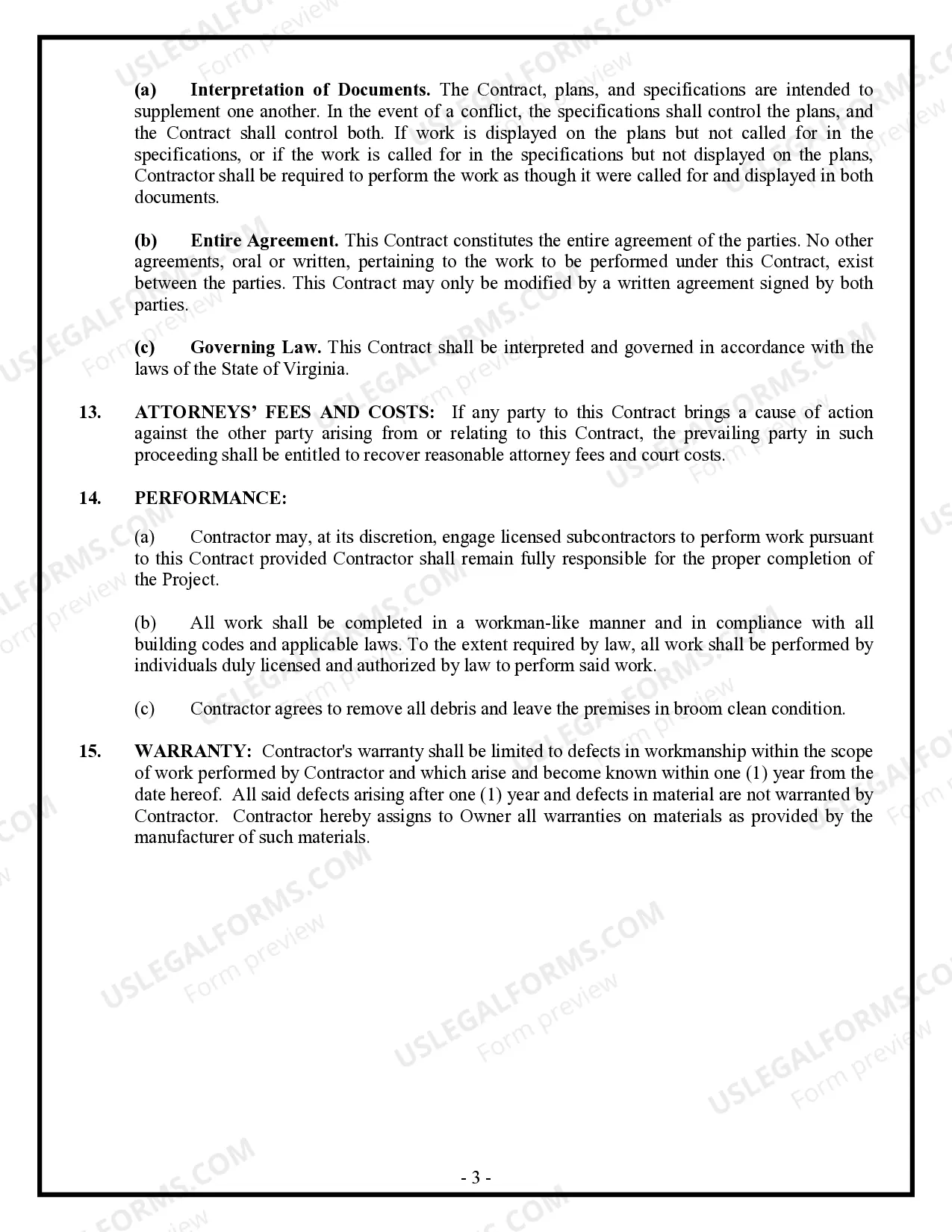 Preview Demolition Contract for Contractor