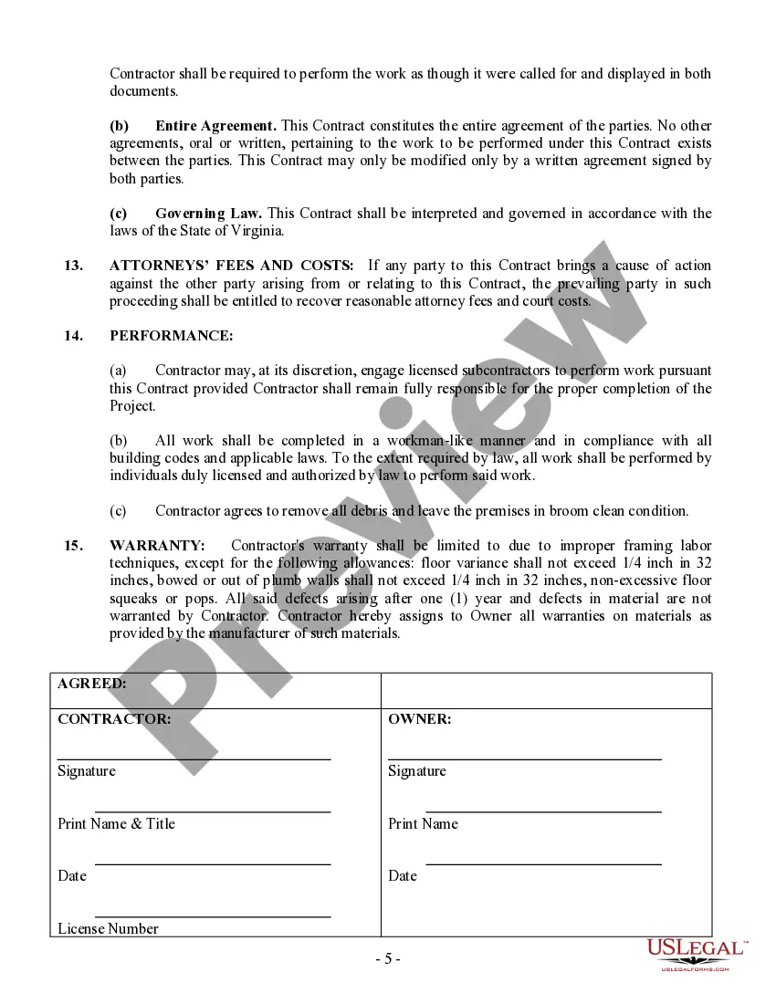 Get Framing Contract for Contractor Preview Framing Contract for Contractor