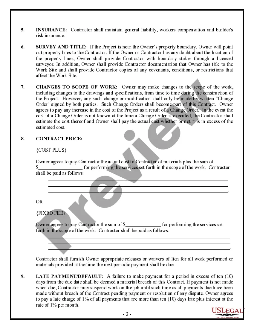 Preview Insulation Contract for Contractor