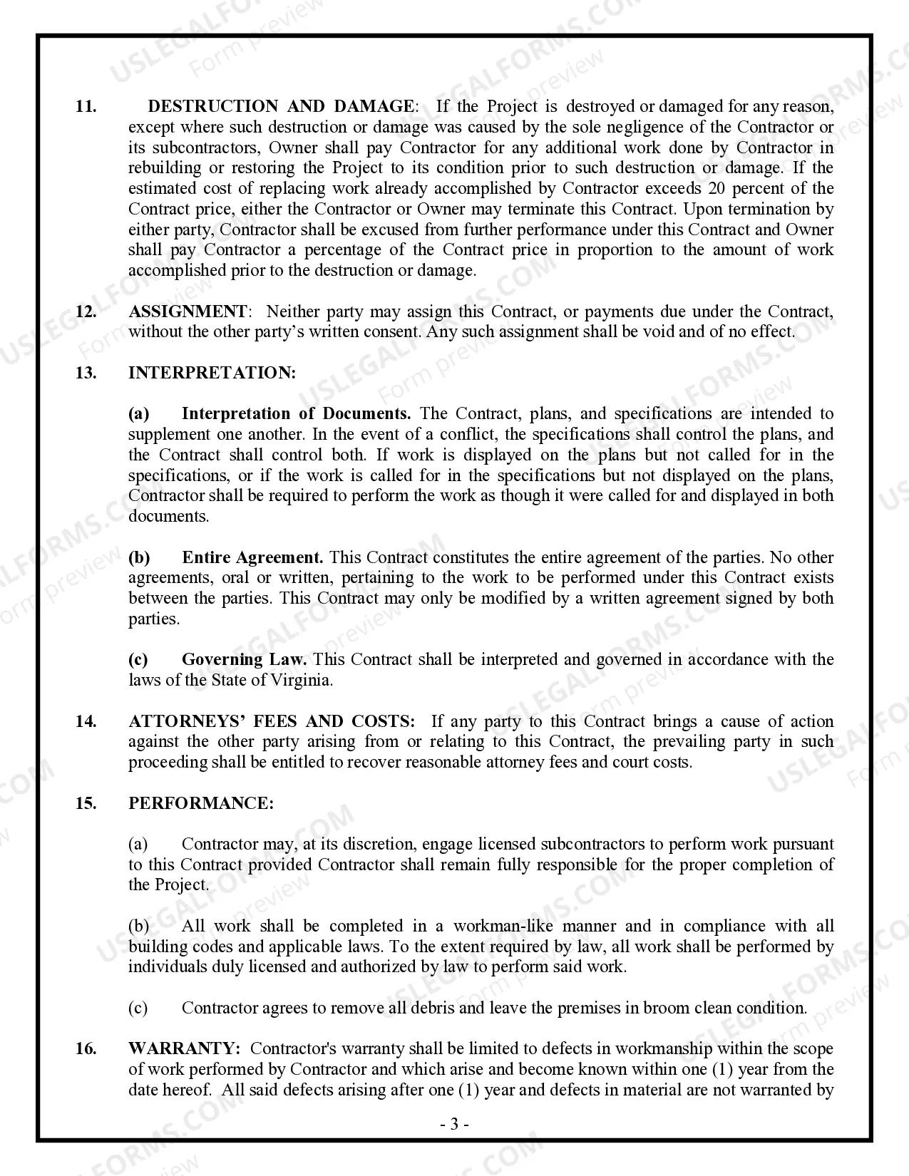 Preview Brick Mason Contract for Contractor