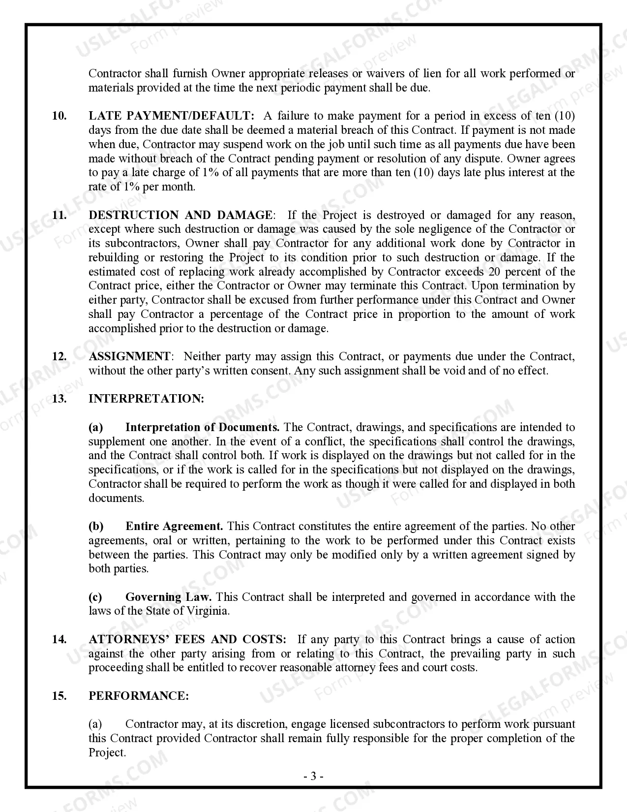 Preview Flooring Contract for Contractor