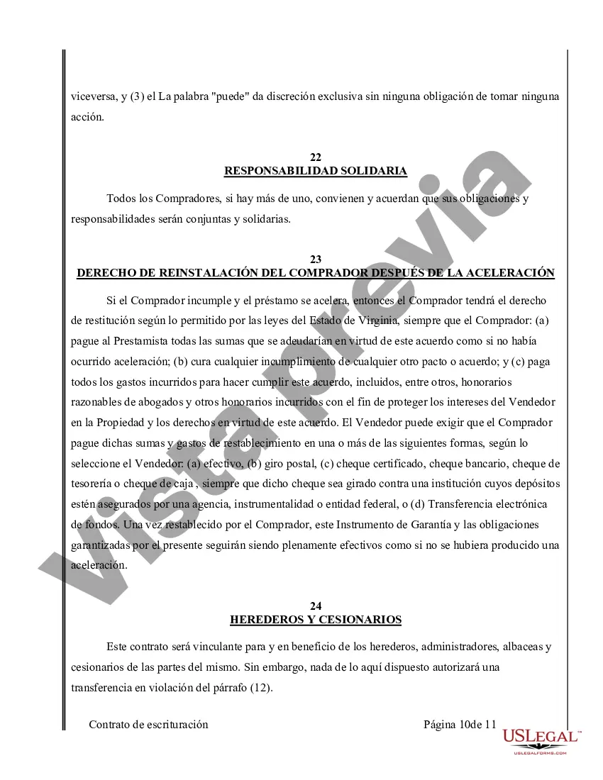 Preview Acuerdo o Contrato de Escritura de Venta y Compra de Bienes Raíces a/k/a Terreno o Contrato de Ejecución