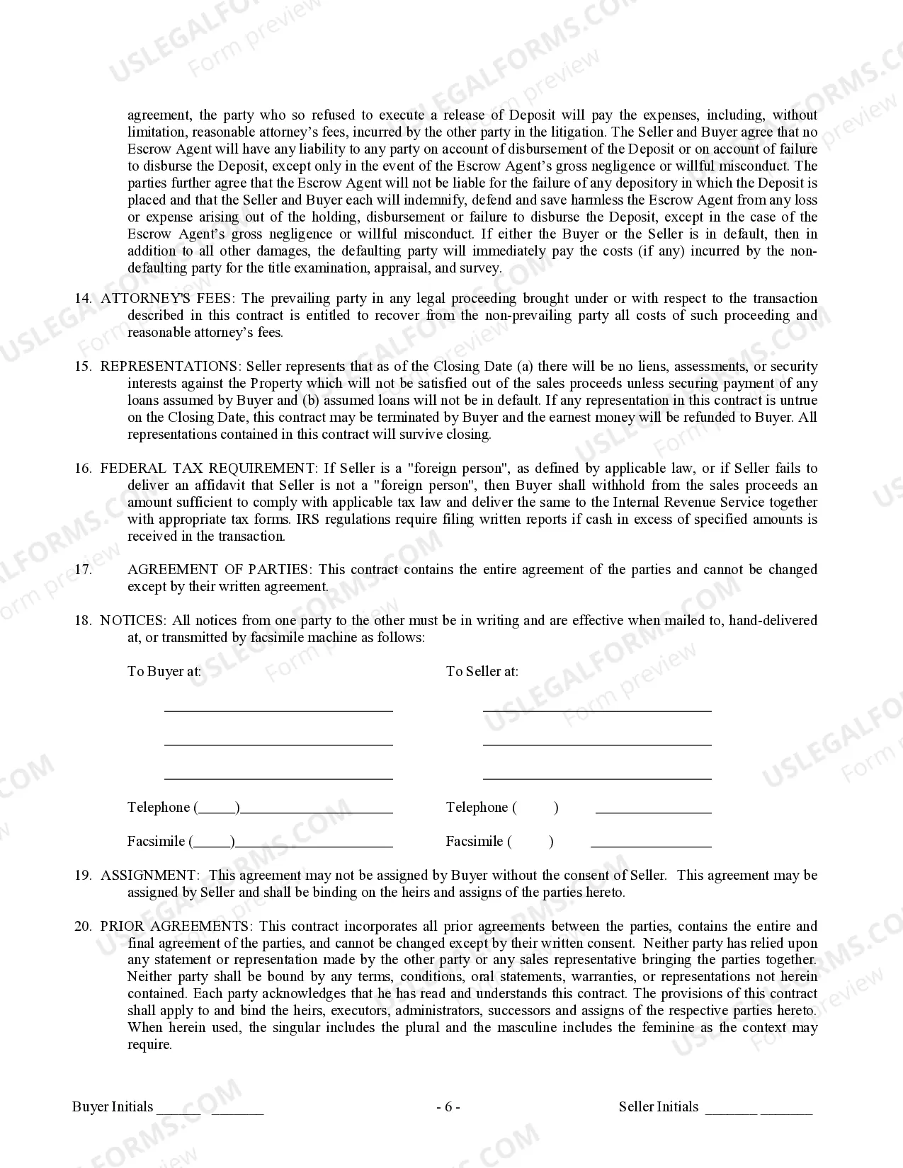 Preview Contract for Sale and Purchase of Real Estate with No Broker for Residential Home Sale Agreement