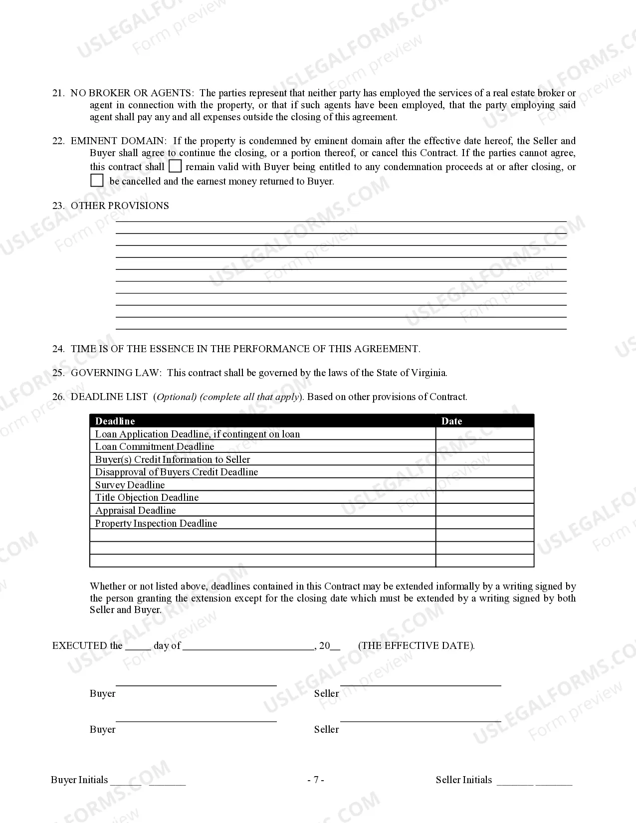 Preview Contract for Sale and Purchase of Real Estate with No Broker for Residential Home Sale Agreement