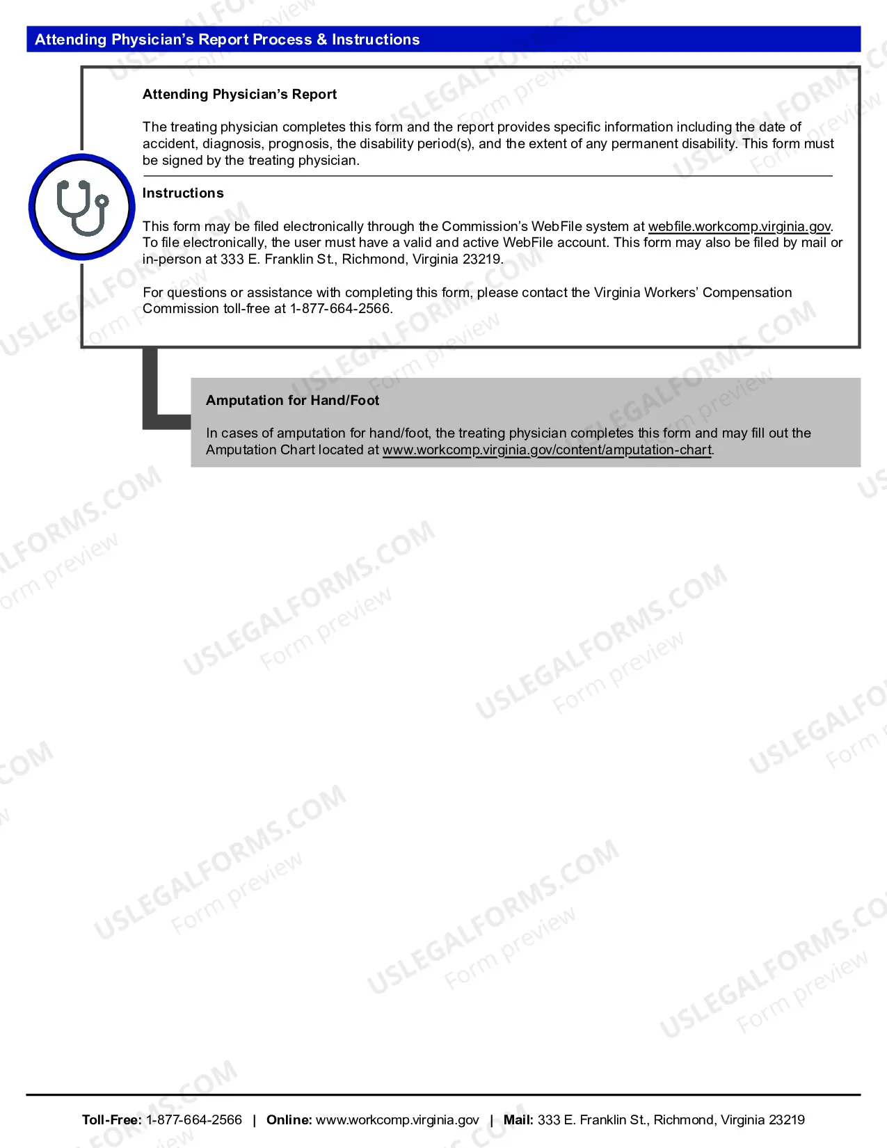 Preview Attending Physicians Report for Workers' Compensation
