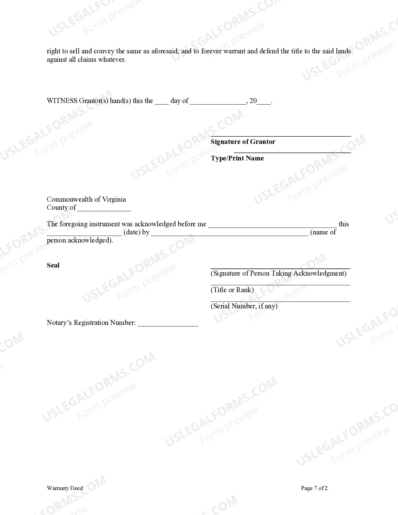 Preview Warranty Deed from Husband to Himself and Wife