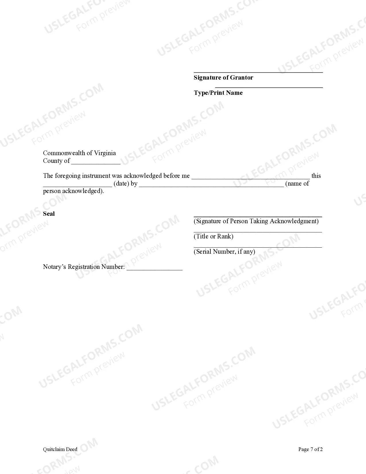 Preview Quitclaim Deed from Husband to Himself and Wife