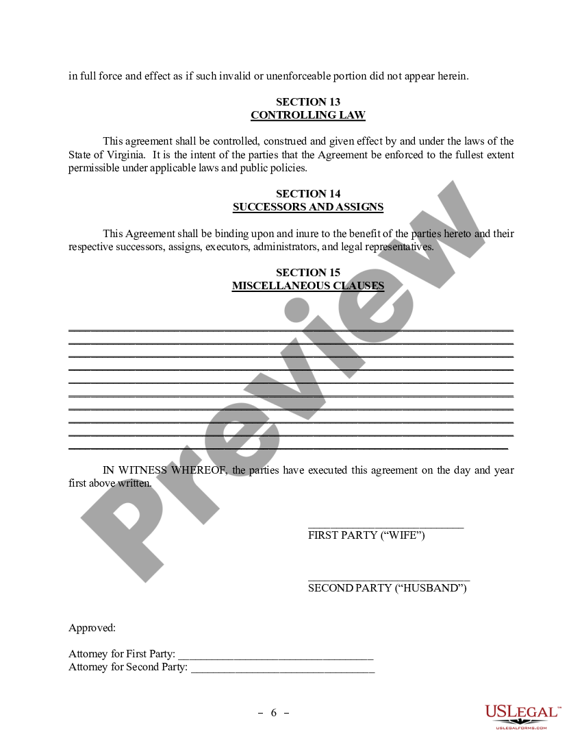 Postnuptial Agreement Lawyer Virginia Without Us Legal Forms 4631