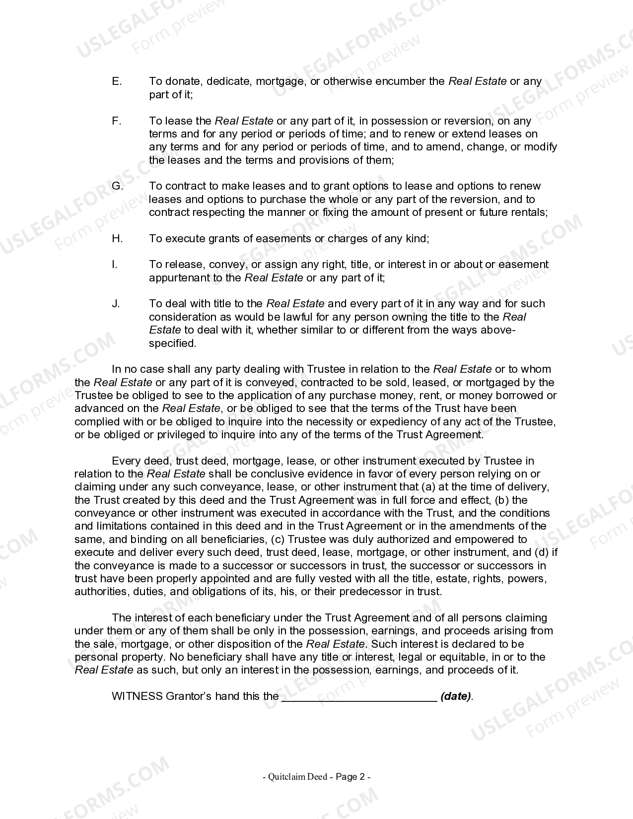 Trust Deed Form With Land Registry US Legal Forms