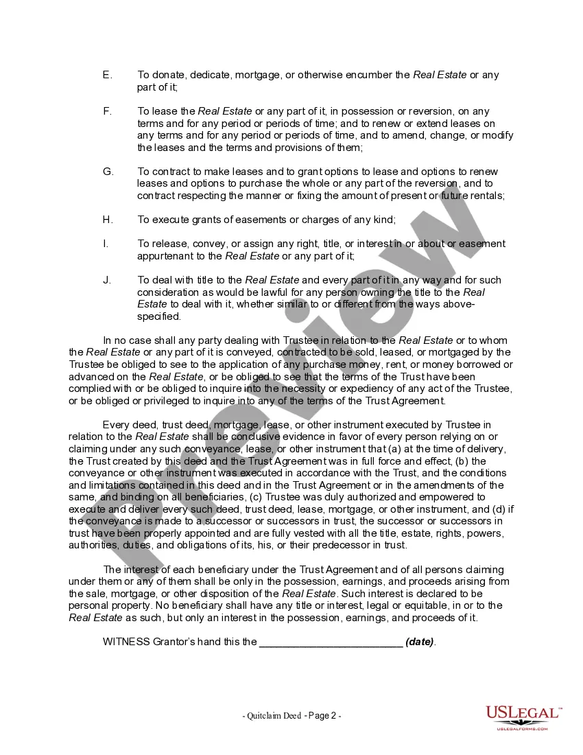 Preview Virginia Land Trust - Quitclaim Deed