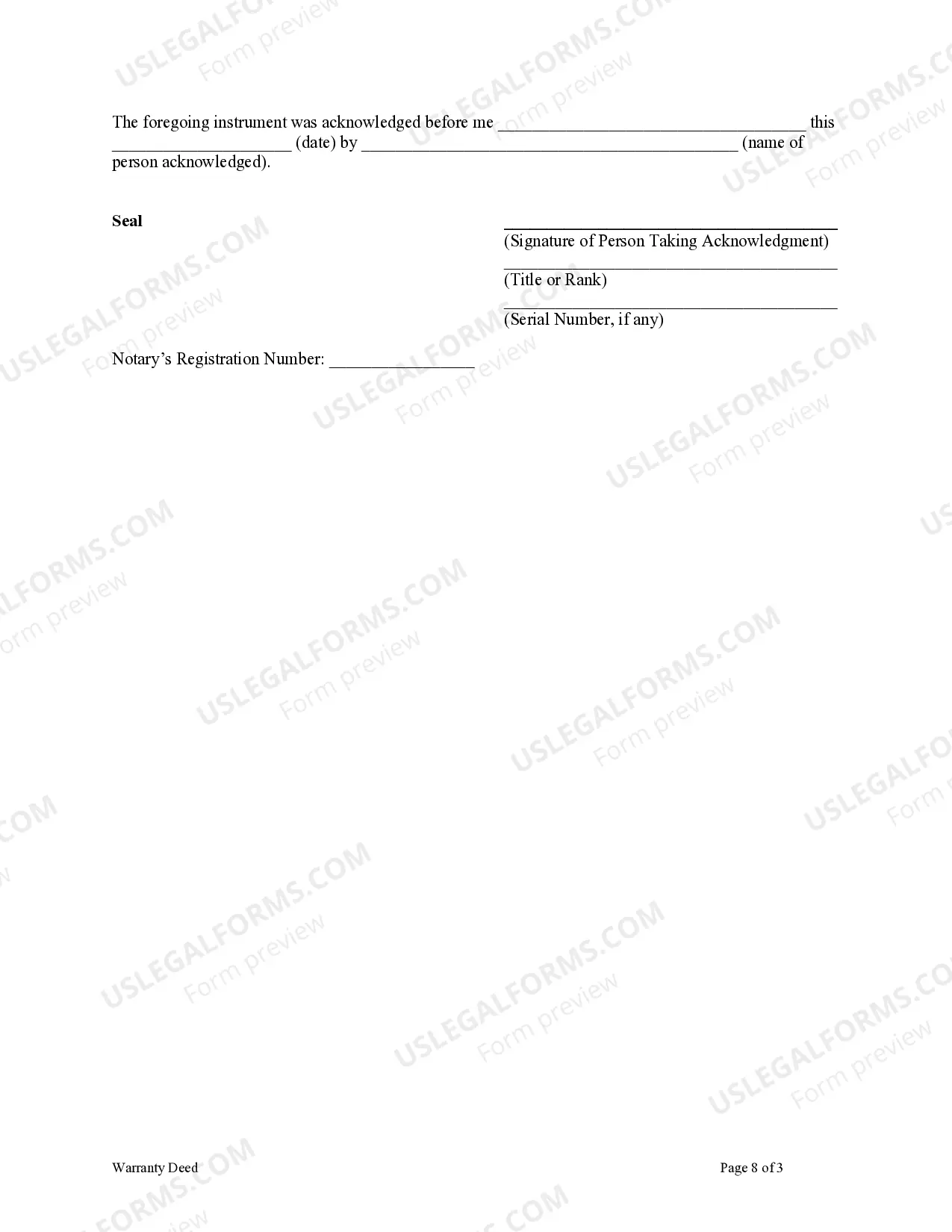 Preview Warranty Deed to Child Reserving a Life Estate in the Parents