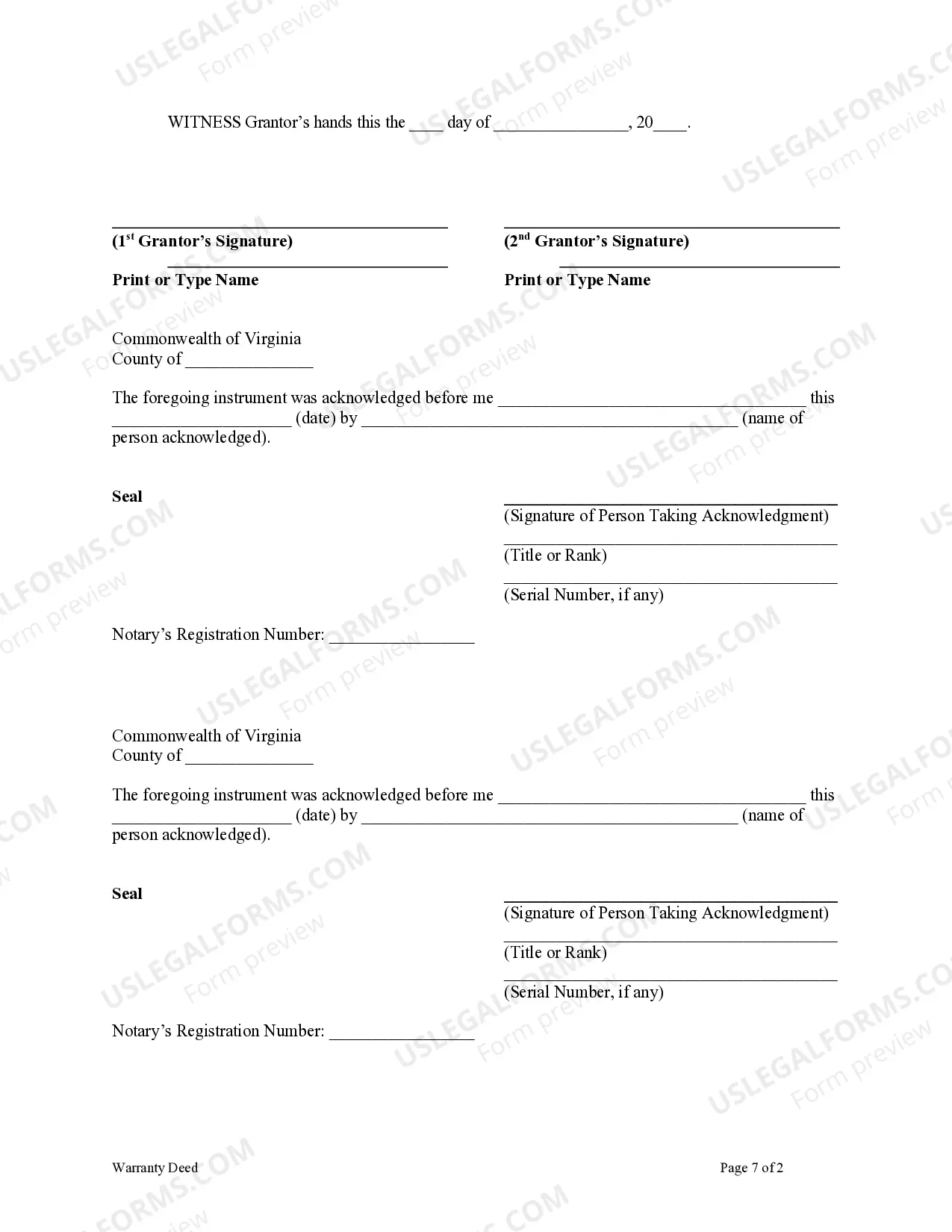 Preview Warranty Deed from Husband and Wife to Two Individuals