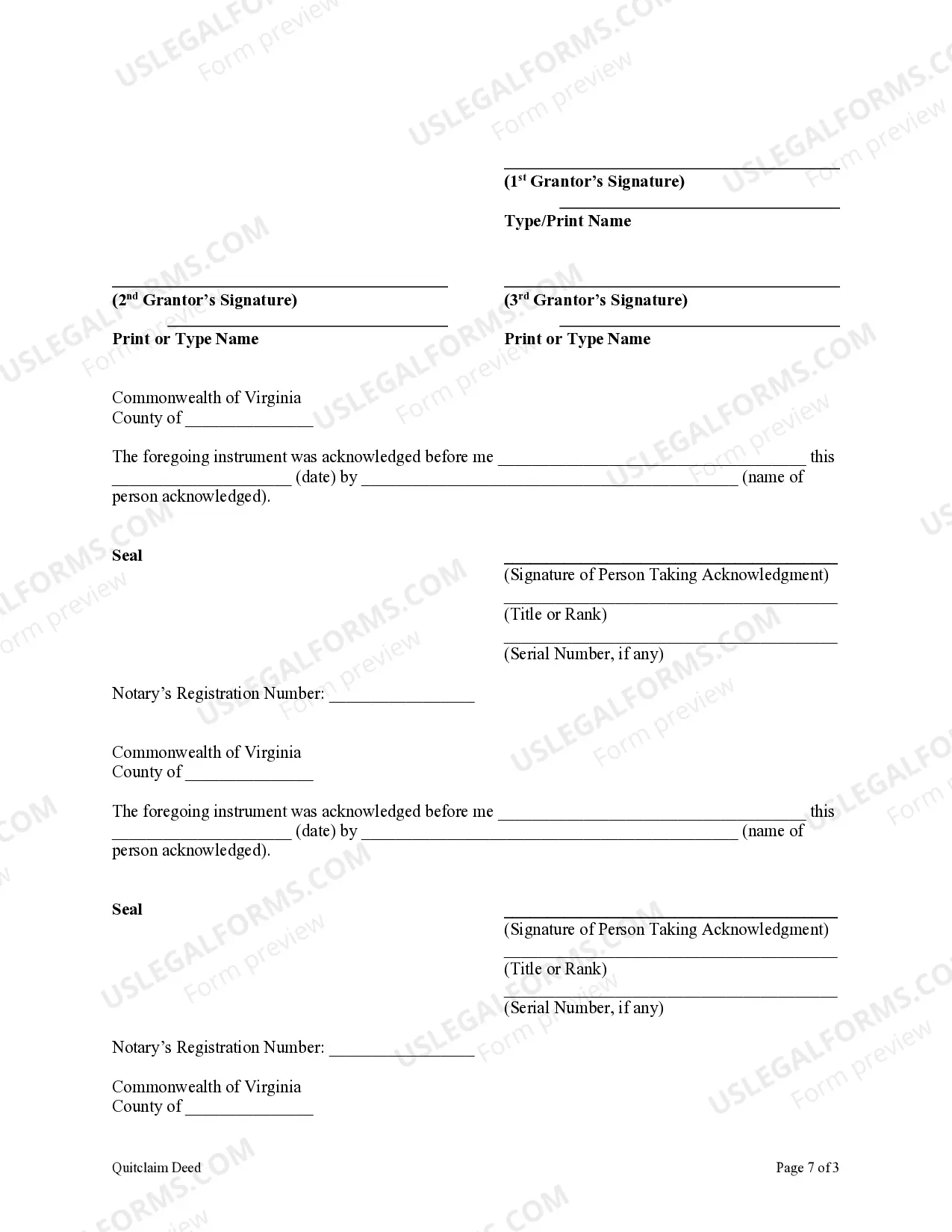 Preview Quitclaim Deed - Three Individuals to Husband and Wife