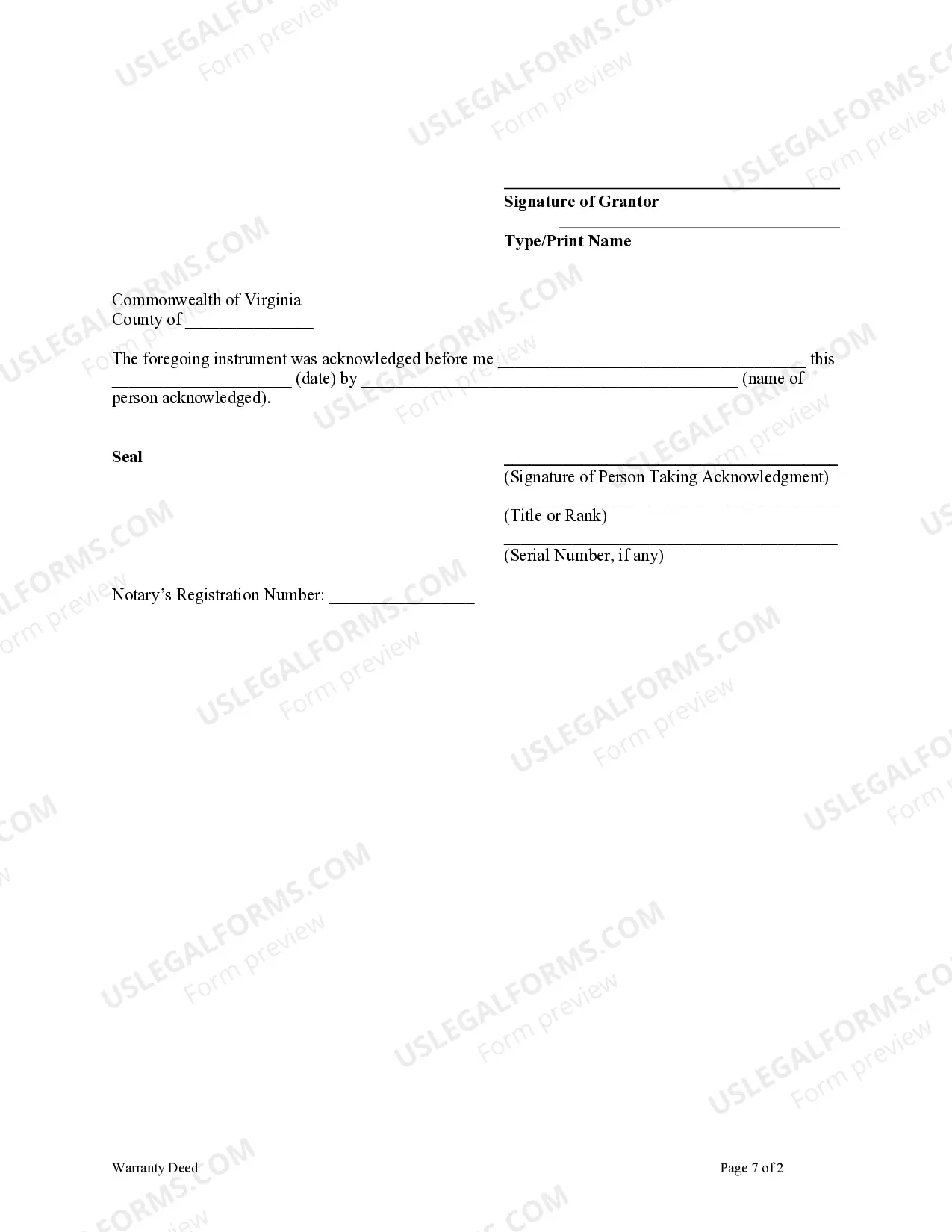 Preview Warranty Deed from Individual to Limited Liability Company