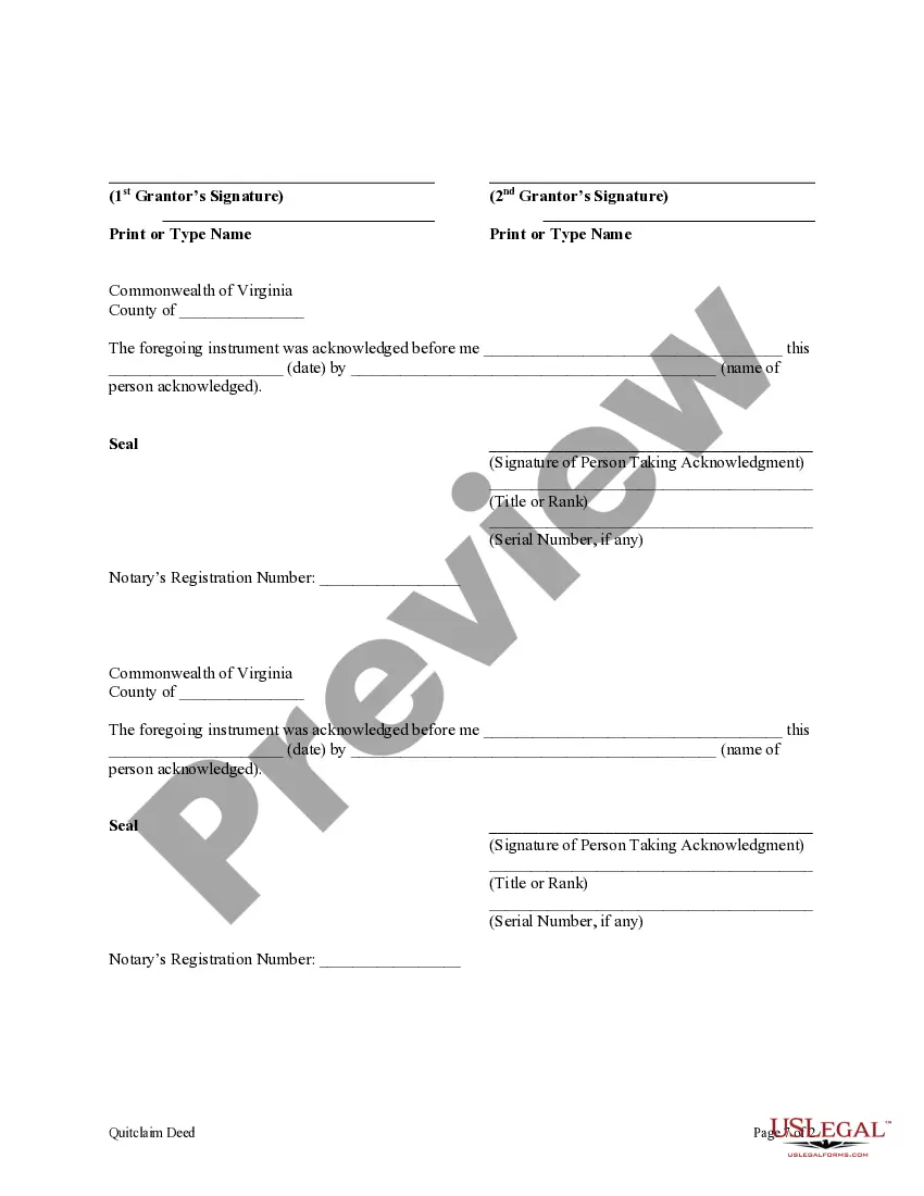 Preview Quitclaim Deed Husband and Wife to Two Individuals