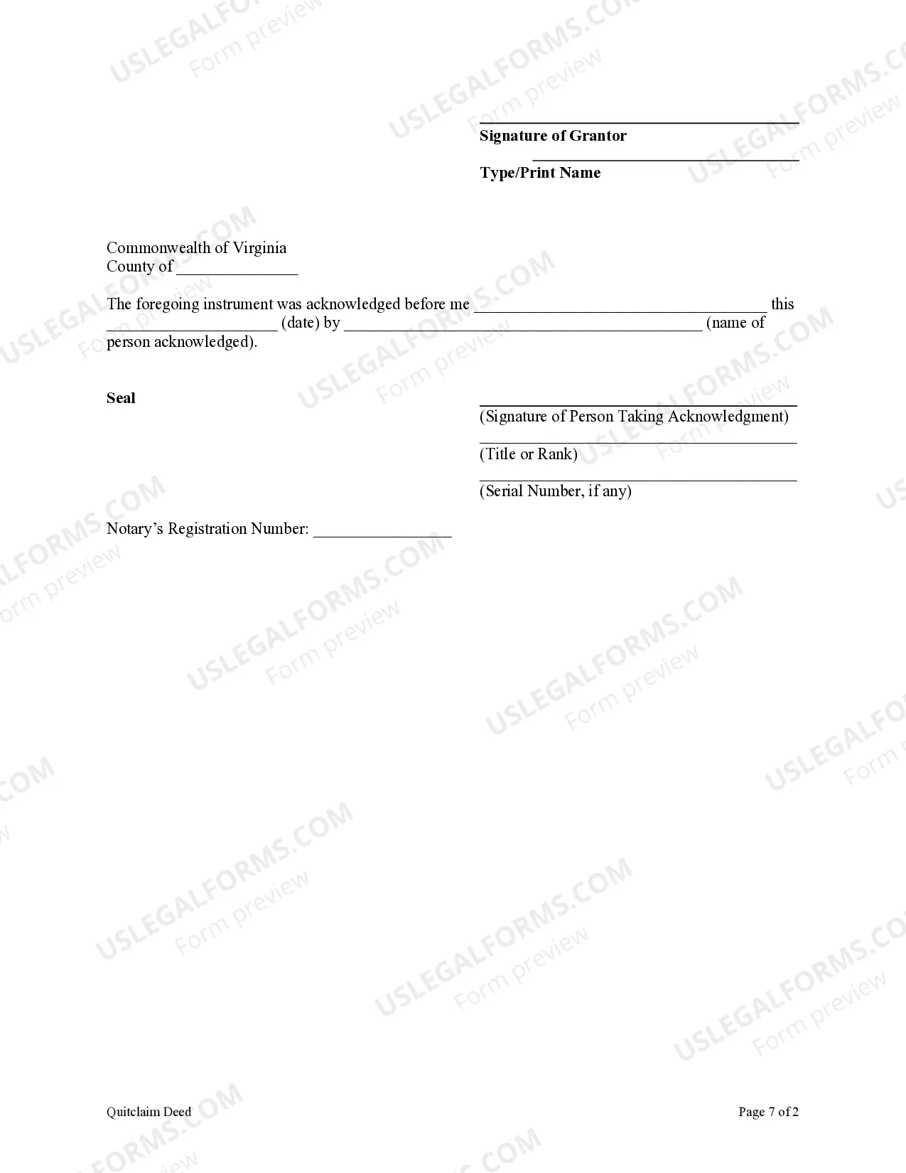 Preview Quitclaim Deed from Individual to Two Individuals in Joint Tenancy