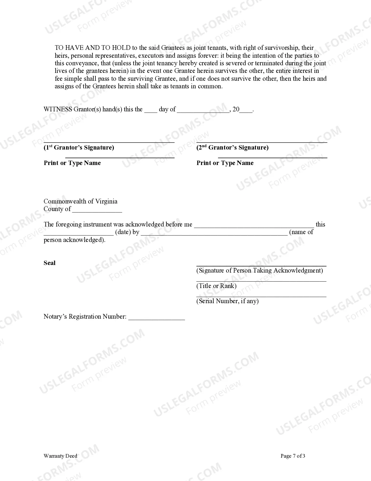 Preview Warranty Deed from two Individuals to Husband and Wife
