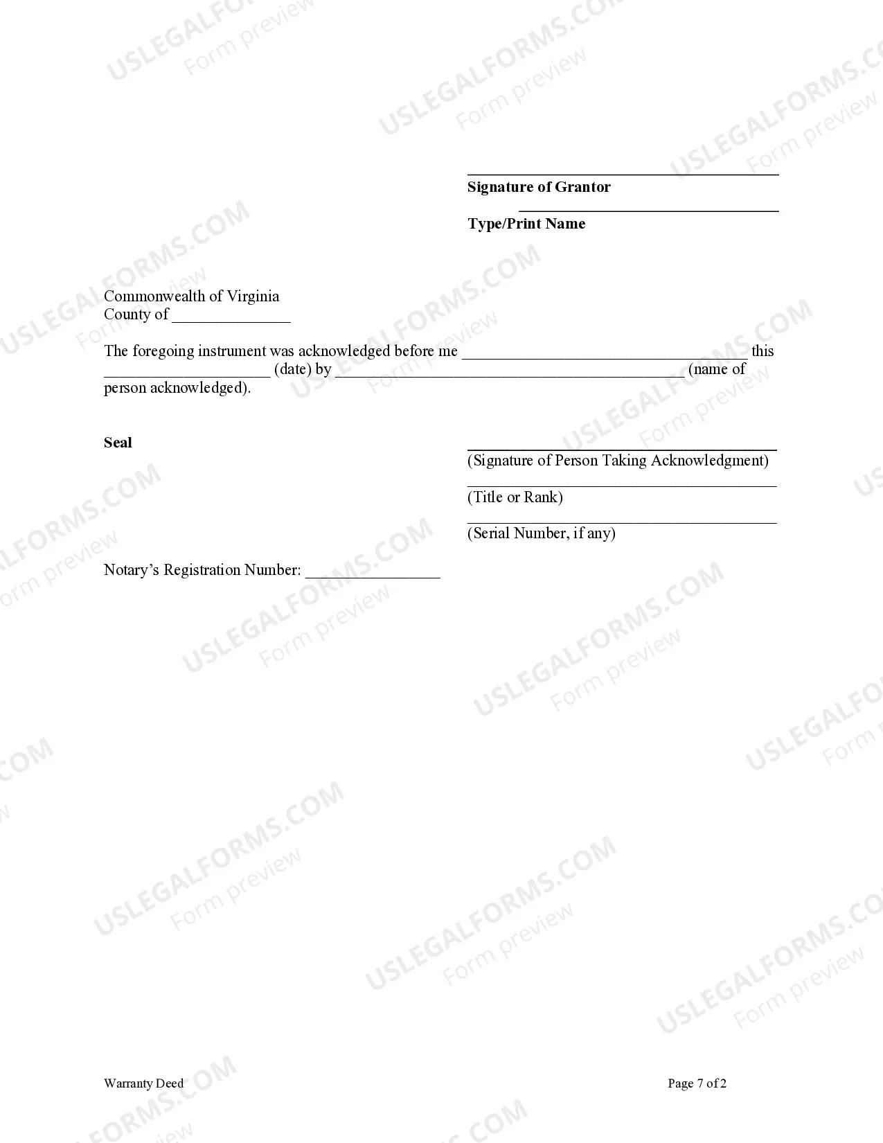 Preview Warranty Deed from Individual to LLC