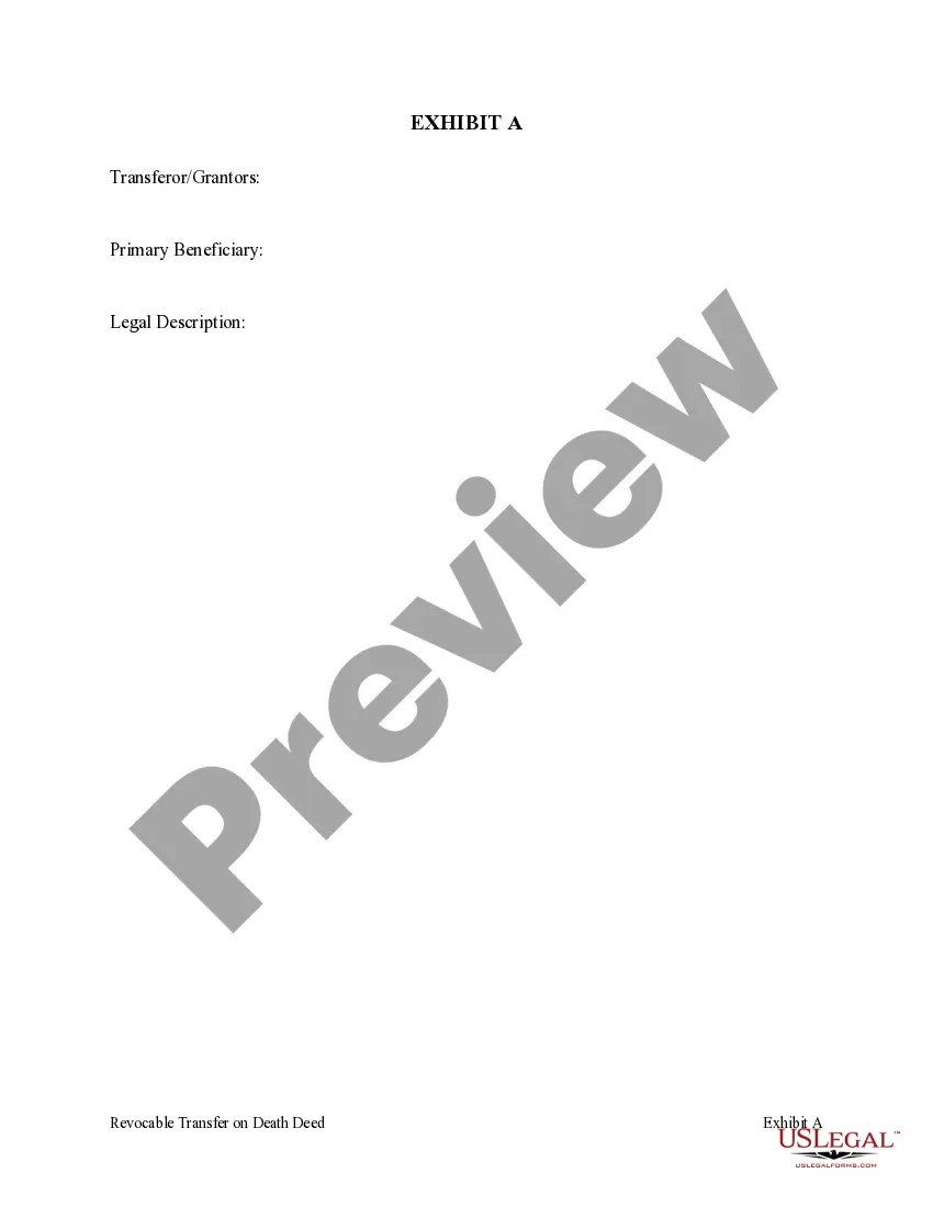 Preview Revocable Transfer on Death Deed from Husband and Wife, or Two Individuals, to Three Individuals