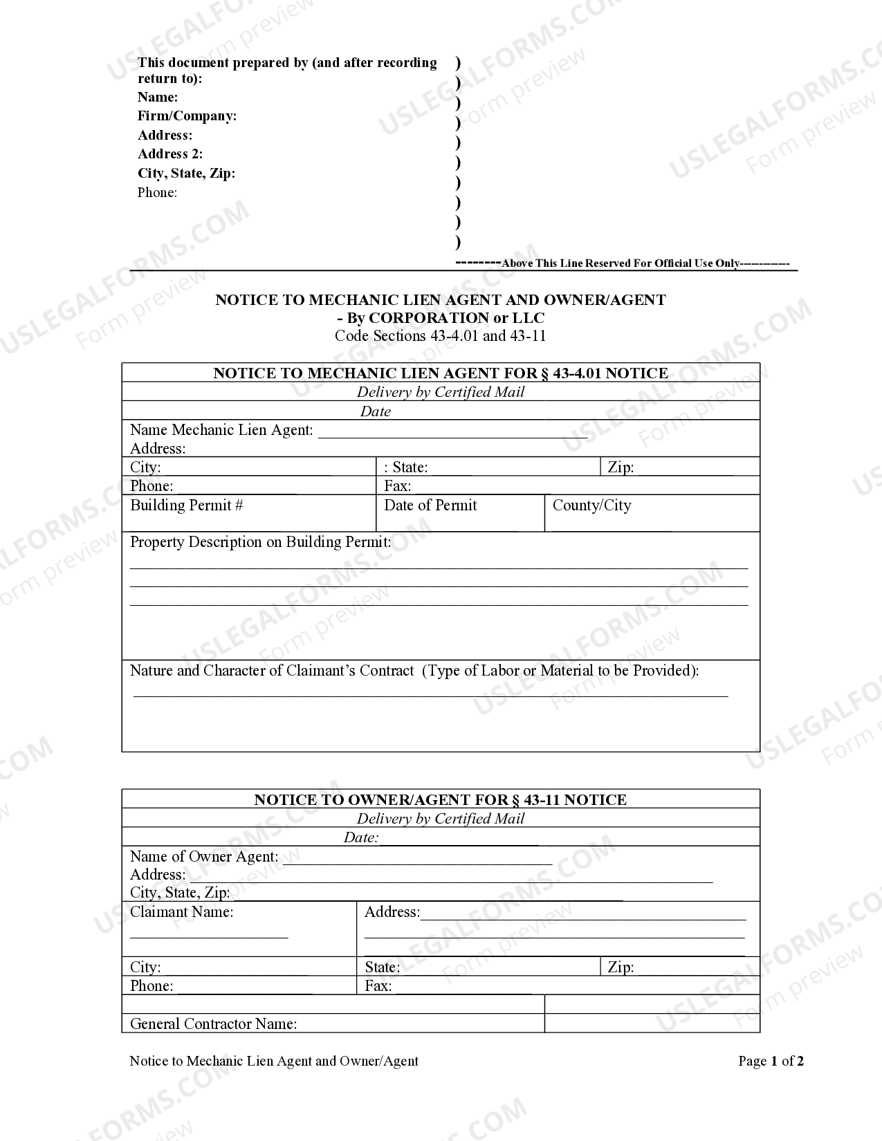 Agent Lien On Principal Property US Legal Forms
