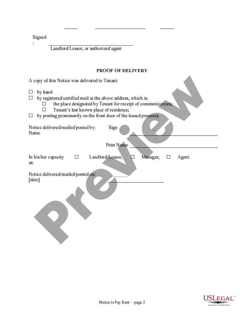 Get 5 Day Notice to Pay Rent or Lease Terminates - Residential Preview 5 Day Notice to Pay Rent or Lease Terminates - Residential