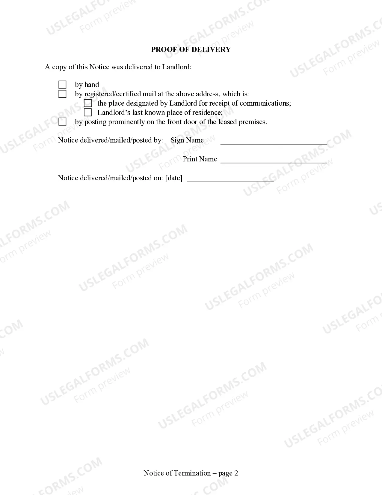 Preview 30 Day Notice to Terminate Lease Due to Non-Remediable Breach - Residential