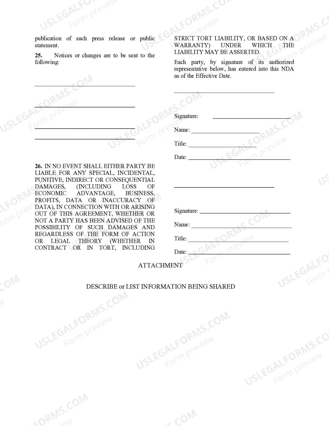 Preview Mutual Non-Disclosure Agreement