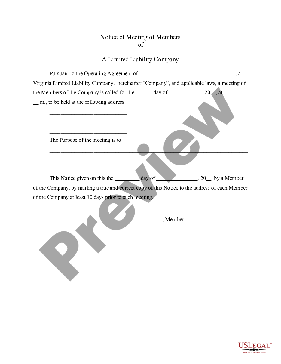 page 0 LLC Notices, Resolutions and other Operations Forms Package preview