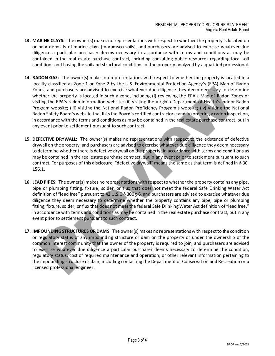 page 2 Residential Real Estate Sales Disclosure Statement preview