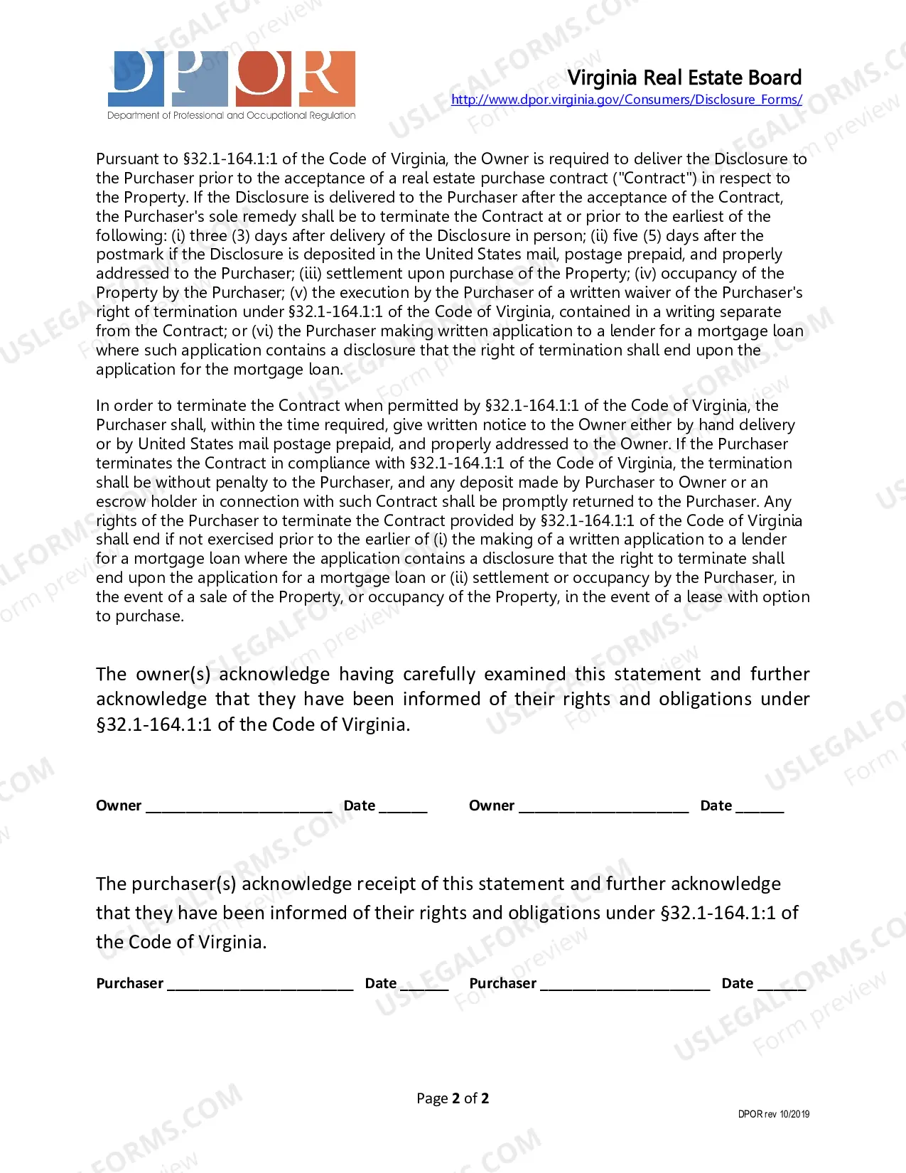 Preview Residential Real Estate Sales Disclosure Statement