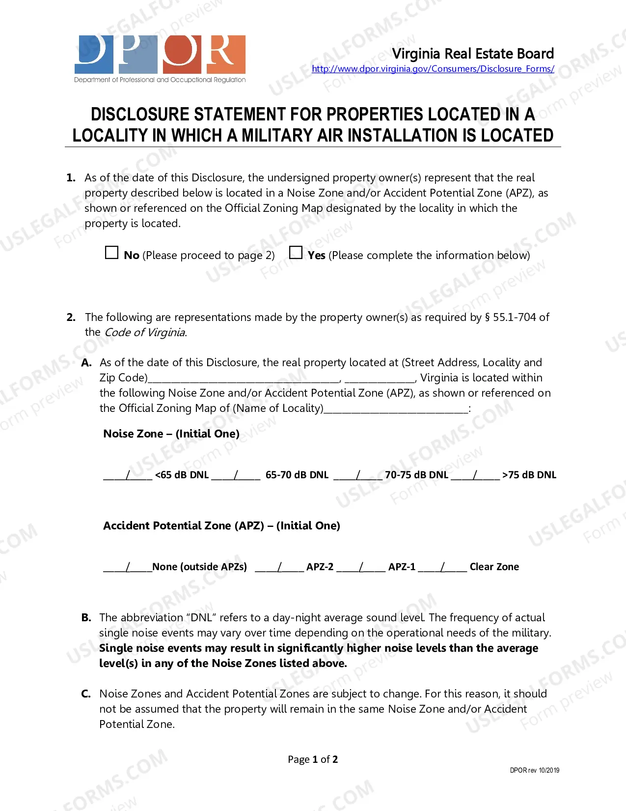Preview Residential Real Estate Sales Disclosure Statement