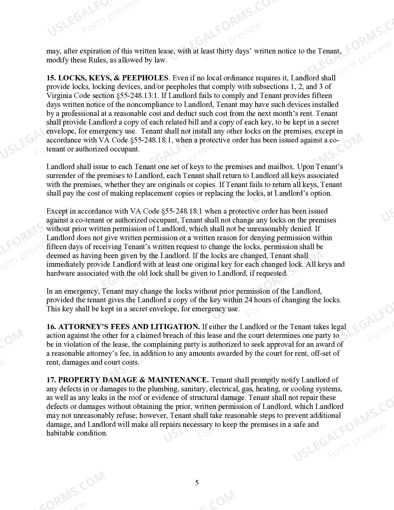 Preview Residential Lease