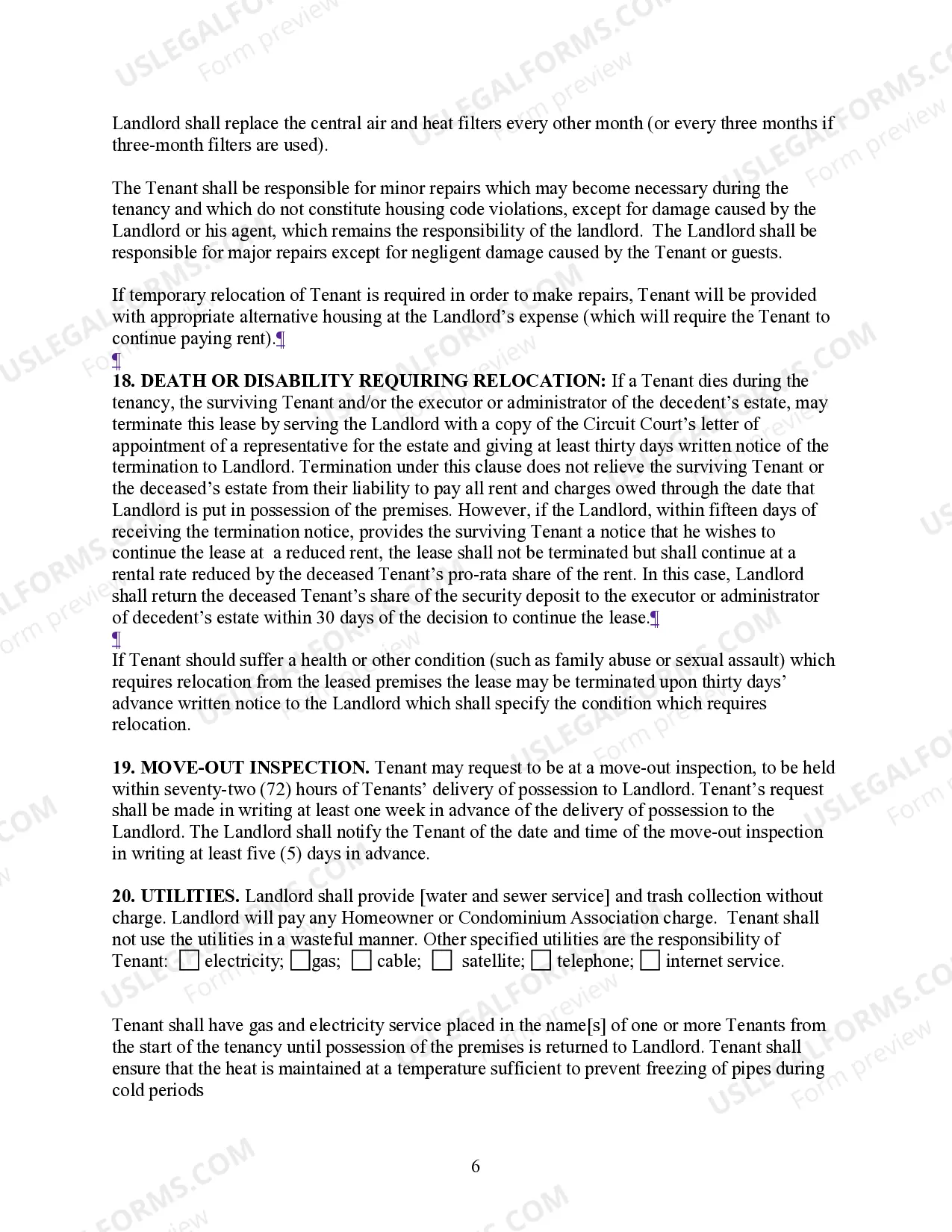 Preview Residential Lease