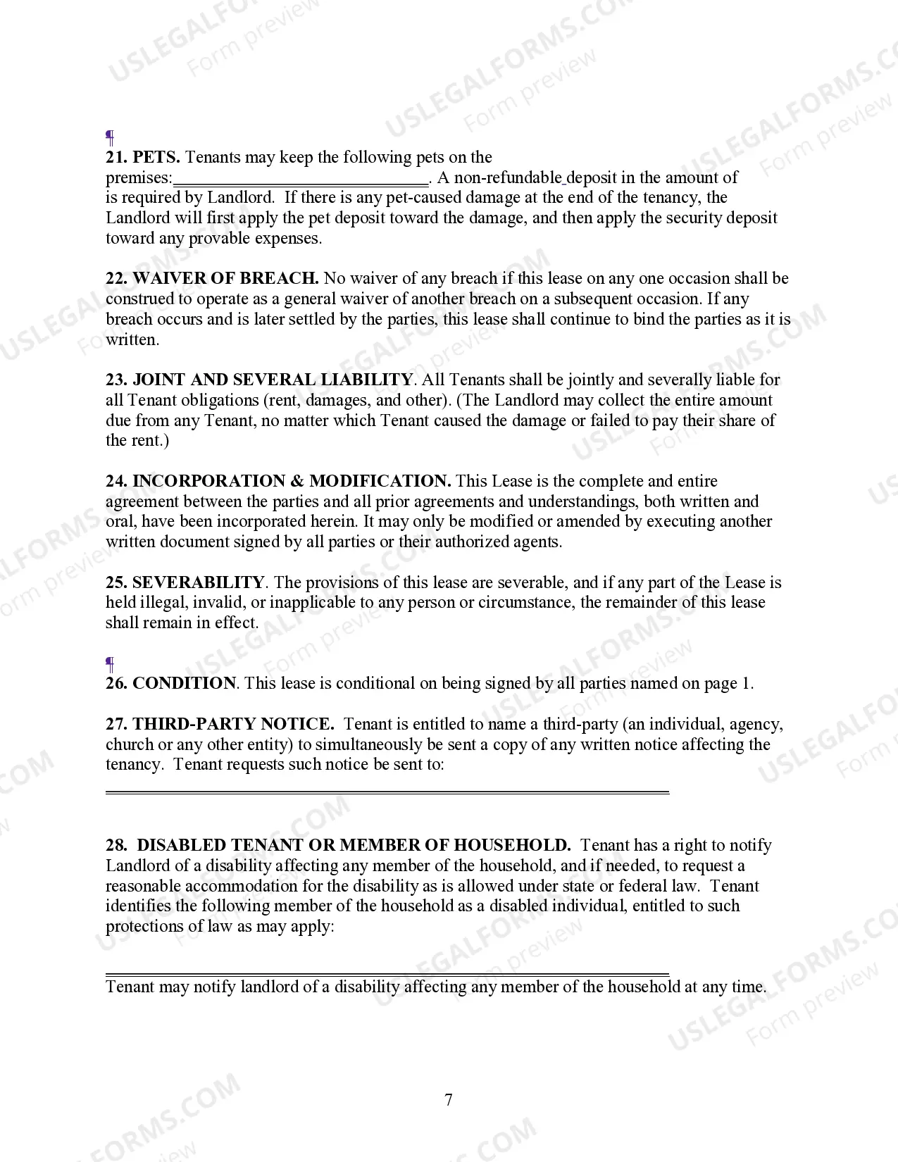 Preview Residential Lease