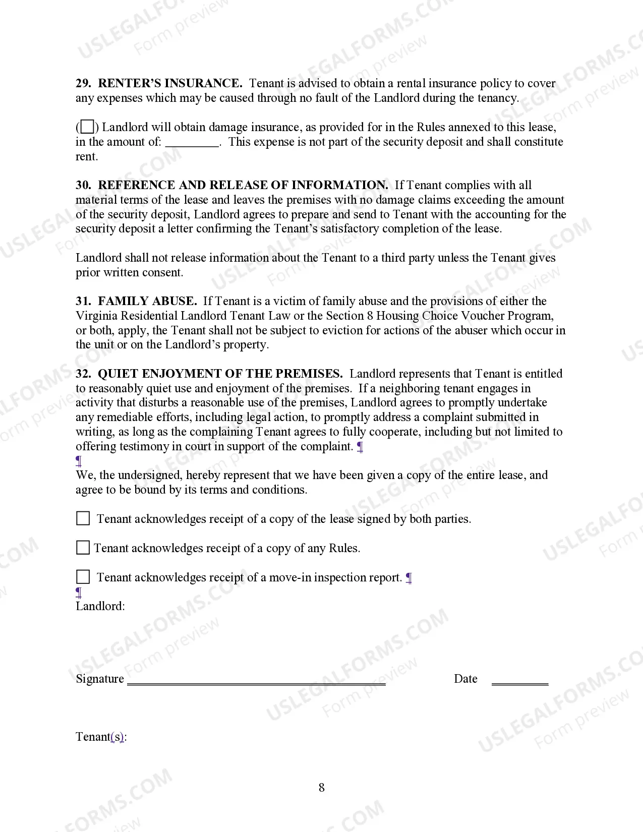 Preview Residential Lease