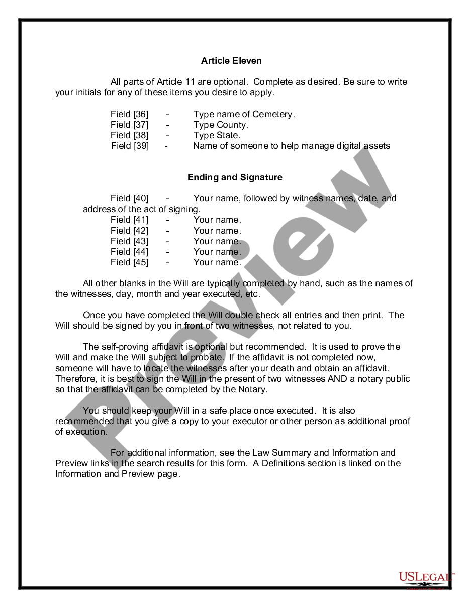 page 2 Mutual Wills Package of Last Wills and Testaments for Unmarried Persons living together Married with Adult Children preview