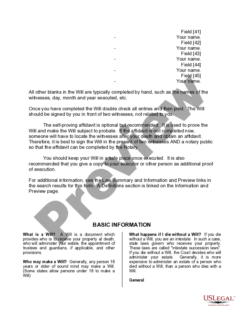 Preview Mutual Wills Package of Last Wills and Testaments for Man and Woman living together not Married with Adult Children