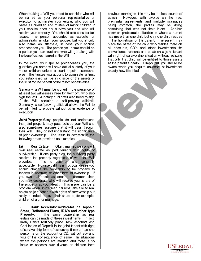 Preview Mutual Wills Package of Last Wills and Testaments for Man and Woman living together not Married with Adult Children