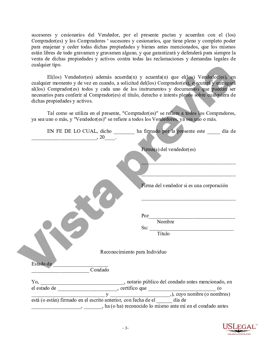 Preview Factura de venta en relación con la venta del negocio por parte del vendedor individual o corporativo
