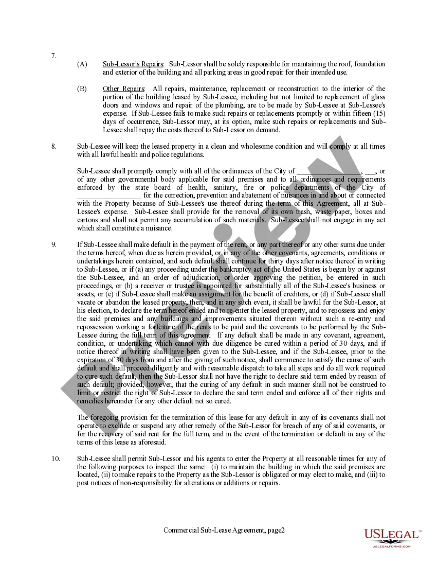 Preview Commercial Sublease