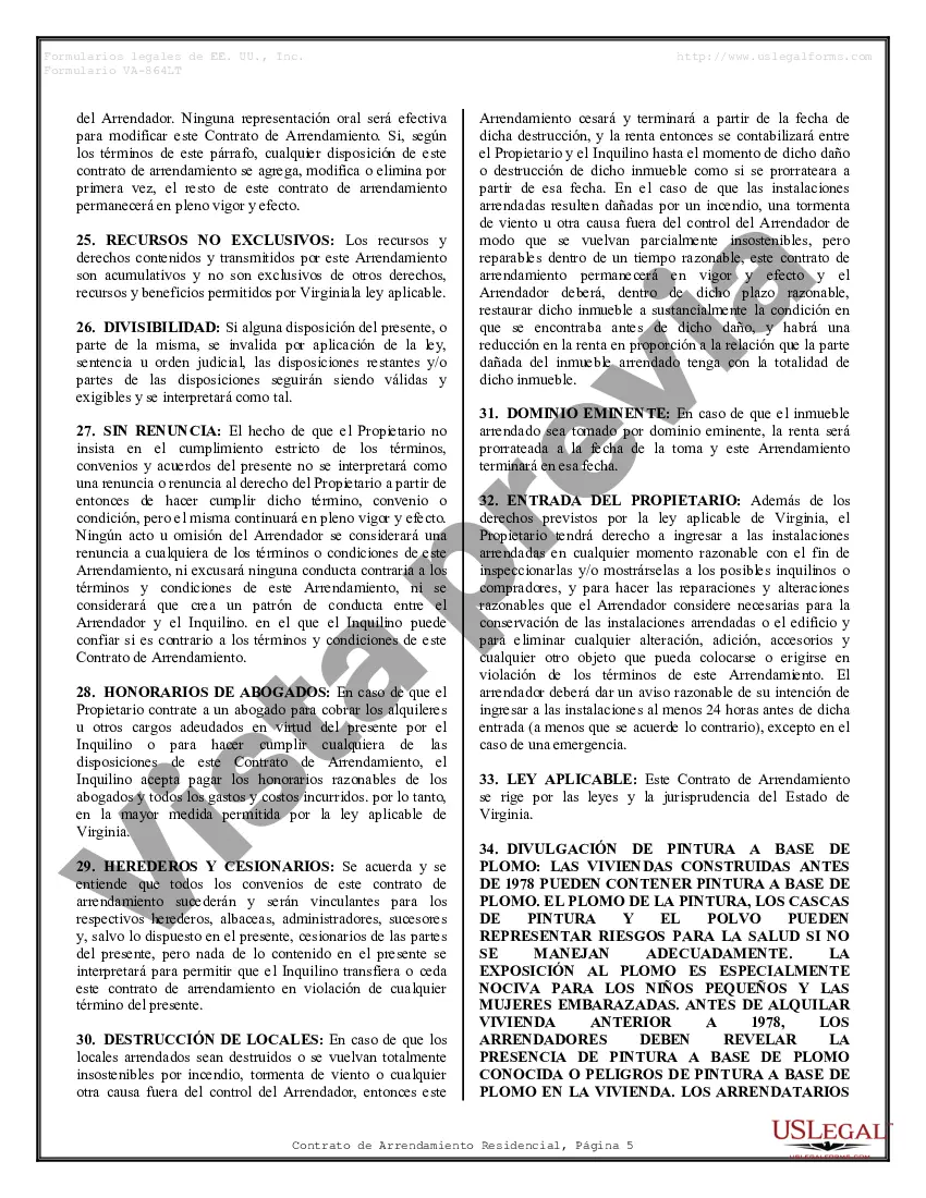 Preview Contrato de arrendamiento de alquiler residencial